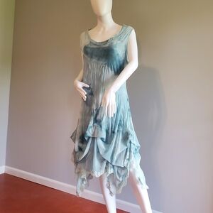 Vintage Tie-Dye Mesh 2pc Dress Sz L Made in Korea